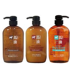日本 KUM熊野油脂 馬油無矽靈洗髮精/潤髮乳/沐浴乳 600ML