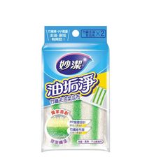 妙潔 油垢淨竹纖去油菜瓜布2入