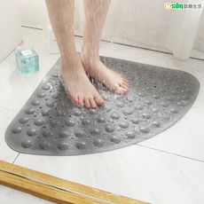 【Osun】簡約純色扇形浴室防滑墊淋浴間按摩腳墊疏水地墊(多款可選/CE440)