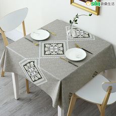【Osun】餐桌布桌巾茶几桌墊PVC防水防燙防油可水洗擦拭120x120cm - CE383S