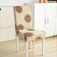 【Osun】酒店餐廳風格印花彈性椅子套簡約家用座椅背餐椅套 (一入2個，多款可選CE369)