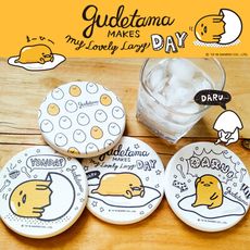 【收納王妃】三麗鷗授權 蛋黃哥珪藻土杯墊 10*10CM 2入組 Gudetama