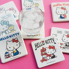 【三麗鷗獨家授權】Hello Kitty繽紛彩繪超Q愛喝水珪藻土杯墊 8款設計(一組2入)