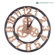 WASHAMl-簡約質感風格掛鐘(工業風數字金色L號45CM)