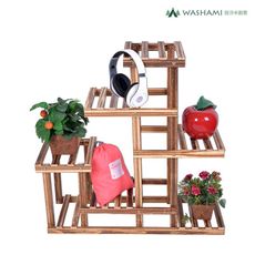 WASHAMl-松木復古中型花架-置物架