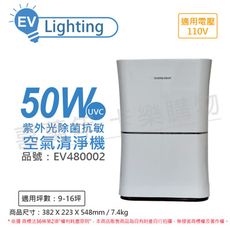 【EVERLIGHT億光】EL400F UVC 50W 110V UV 紫外光除菌抗敏空氣清淨機