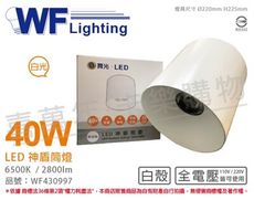 【舞光】40W 6500K 白光 全電壓 高演色 白殼 神盾 吸頂筒燈