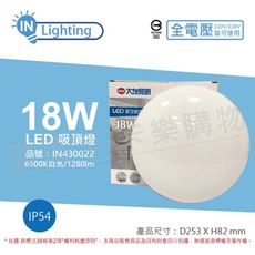 【大友照明】 LED 18W 6500K 白光 IP54 全電壓 星空水鑽 吸頂燈