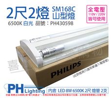 【PHILIPS飛利浦】SM168C LED 16W 2呎 6500K 白光 全電壓 山型 吸頂燈