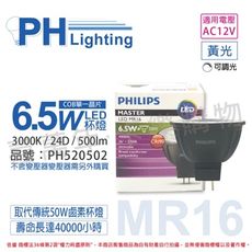 【PHILIPS飛利浦】LED 6.5W 930 12V 24度 黃光 可調光 MR16 杯燈