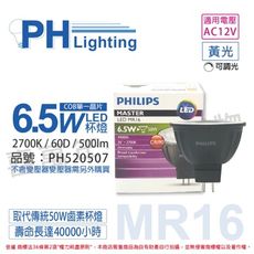 【PHILIPS飛利浦】LED 6.5W 927 12V 60度 可調光 COB MR16 杯燈