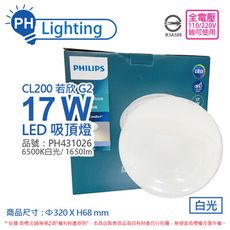 【PHILIPS飛利浦】LED 若欣 CL200 17W 6500K 白光 全電壓 吸頂燈