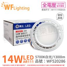 【舞光】LED 14W 5700K 白光 150度 全電壓 銀殼霧面 AR111 燈泡