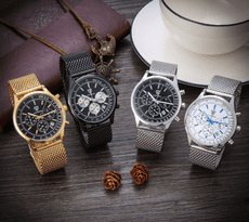 新款手錶 多功能帶日曆男士手表 輕奢大氣防水錶 生日禮物手表男生