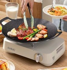 戶外烤盤麥飯石卡式爐烤肉盤 韓式鐵板燒烤盤 家用電磁爐烤肉鍋煎盤