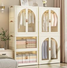 免安裝折疊衣櫃 家用臥室收納櫃子 結實耐用兒童衣櫃 一體式折疊衣櫥