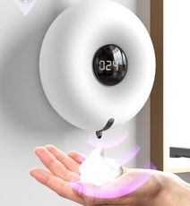 甜甜圈智能感應皂液器 泡沫消毒機 壁挂式自動洗手液機 大容量泡泡皂液器