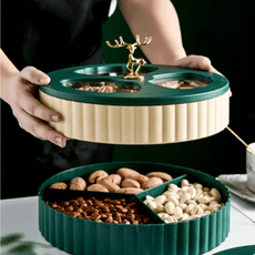 家用客廳幹果盒 茶幾糖果盒 零食擺放盤 大容量分格收納盒 幹果盤