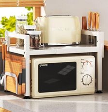可伸縮廚房置物架 微波爐烤箱架子 家用雙層台面桌面電飯鍋支架 收納架