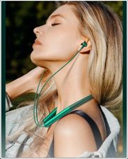 新款藍牙耳機頸掛脖式磁吸無線運動型跑步遊戲入耳頭戴式超長續航聯想小米降噪
