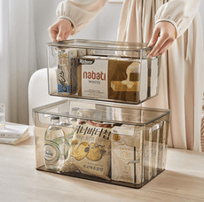 桌面收納盒 透明化妝品面膜整理盒 亞克力零食筐 家用廚房雜物儲物盒