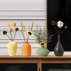 北歐風陶瓷小花瓶家居擺件客廳插花創意簡約幹花電視櫃餐桌裝飾品