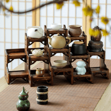 中式實木紫砂壺展示架 博古架 桌面茶壺擺放架 茶具茶杯架