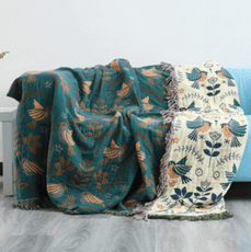 棉紗布 沙發蓋布 全棉全包套罩巾 北歐沙發墊 蓋毯 毛巾被 四季通用 1.5*2m