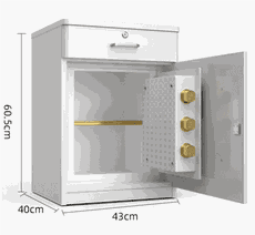 虎牌保險櫃保險箱家用牀頭櫃指紋款+電子密碼+防盜小型隱形保管櫃60.5cm