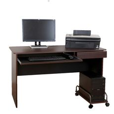 《DFhouse》梅克爾電腦辦公桌1抽1鍵+主機架-2色