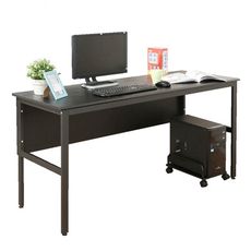 《DFhouse》頂楓150公分電腦辦公桌+主機架-黑橡色