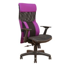 《DFhouse》麥古德-全網腰枕辦公椅 -紫色