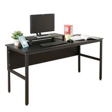 《DFhouse》頂楓150公分電腦辦公桌+桌上架-黑橡色