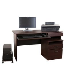 《DFhouse》梅克爾電腦辦公桌+1抽1鍵+主機架+活動櫃-2色