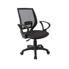 《DFhouse》梅斯特防潑水透氣網布電腦椅-附扶手-黑色