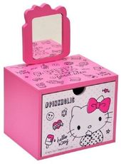 【正版授權】【Hello Kitty 】木製 手拿鏡抽屜盒 收納盒 飾品盒