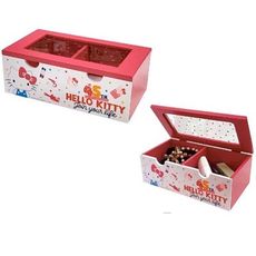 【正版授權】【Hello Kitty】 木製透明飾品收納盒 珠寶盒KT-630091