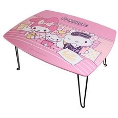 【正版授權】木製  Hello Kitty  折疊桌 和室桌  卡通桌 綜合款-粉色