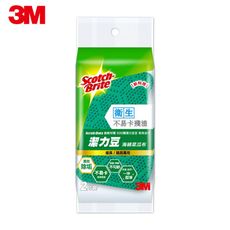 3M潔力豆海綿菜瓜布-爐具/鍋具專用 (高效除垢)(綠色-2片裝)