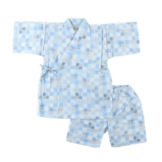 【現貨】嬰幼兒男裝 夏季浴衣 甚平 2色 北歐市松花樣