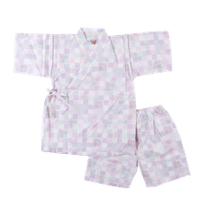 【現貨】嬰幼兒女裝 夏季浴衣 甚平 2色 北歐市松花樣