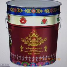 西藏食用級純植物酥油供佛必備酥油可作燈粒或食子鐵圓桶裝(24斤)黃色 -