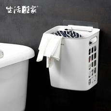 【生活采家】浴室強力無痕貼換洗衣物髒衣籃(2入組)#99463