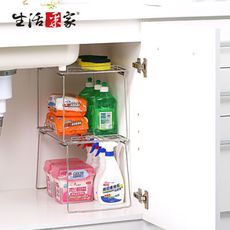 【生活采家】台灣製304不鏽鋼廚房可堆疊ㄇ型收納架(2入裝)