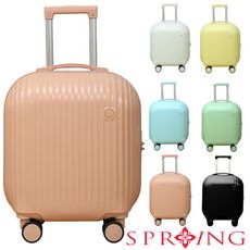 SPRING-時尚馬卡龍18吋拉桿箱泡泡拉桿箱輕便登機密碼鎖萬向輪行李箱-多色(0-75034)