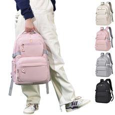 SPRING-學院風通勤大款後背包 上課通勤14吋筆電大款後背包 旅行後背包-多色(0-65008)
