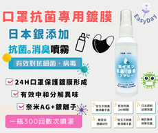 【日本EasyDay奈米銀防護鍍膜神器】抗菌除臭噴霧 銀離子噴霧 銀離子 消毒 環境消毒 口罩保護
