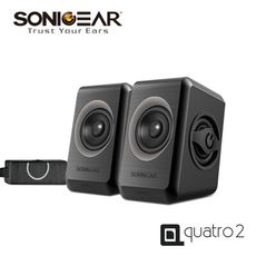 【SonicGear】/quatro2/ 強效低頻振膜多媒體音箱_GY黑灰