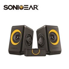 【SonicGear】quatro2強效低頻振膜 多媒體音箱_黑橘OR