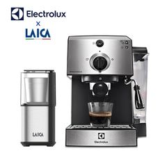 咖啡組合【伊萊克斯 x LAICA萊卡】15BAR半自動義式咖啡機 雙杯磨豆機 E9EC1-100S